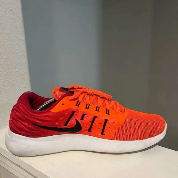 Nike Lunarstelos Men's 12 Running Shoes Sneakers Crimson Red 844591-800 - Picture 5 of 9